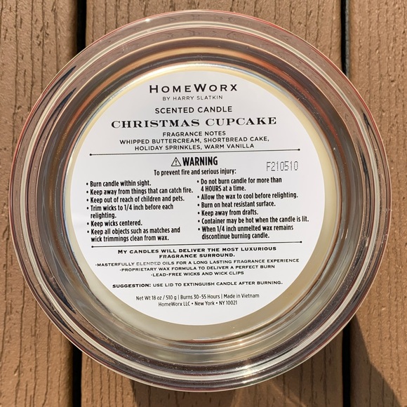 🆕HARRY SLATKIN HOMEWORX “CHRISTMAS CUPCAKE” 18oz CANDLE 4-WICK NWT!!! - Picture 2 of 5